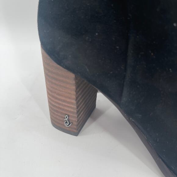 NEW SAM EDELMAN Boots Size 5 Osten Ankle Booties Suede Black Heeled Heels NWOT - Picture 3 of 15